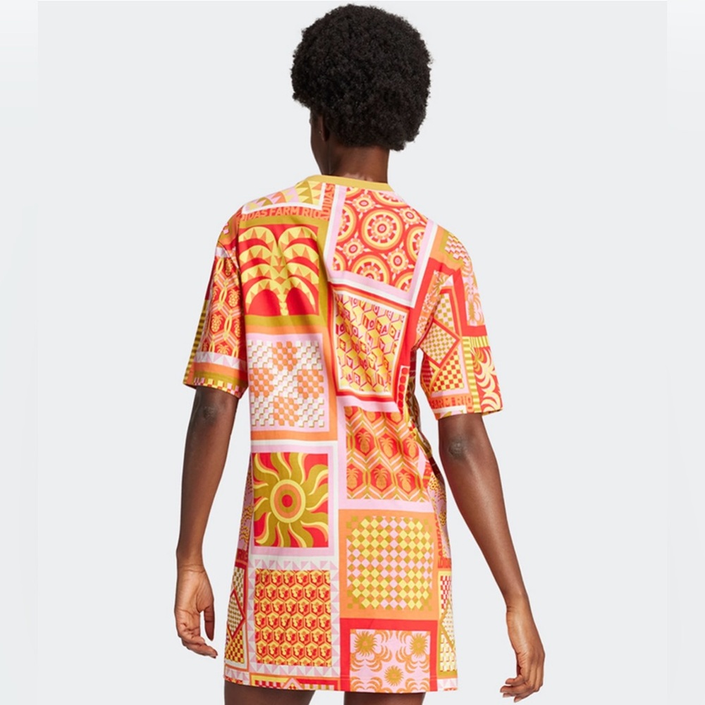 Farm Rio by Adidas Colorful Patterned Dress Size Medium-B2 - Picture 2 of 8